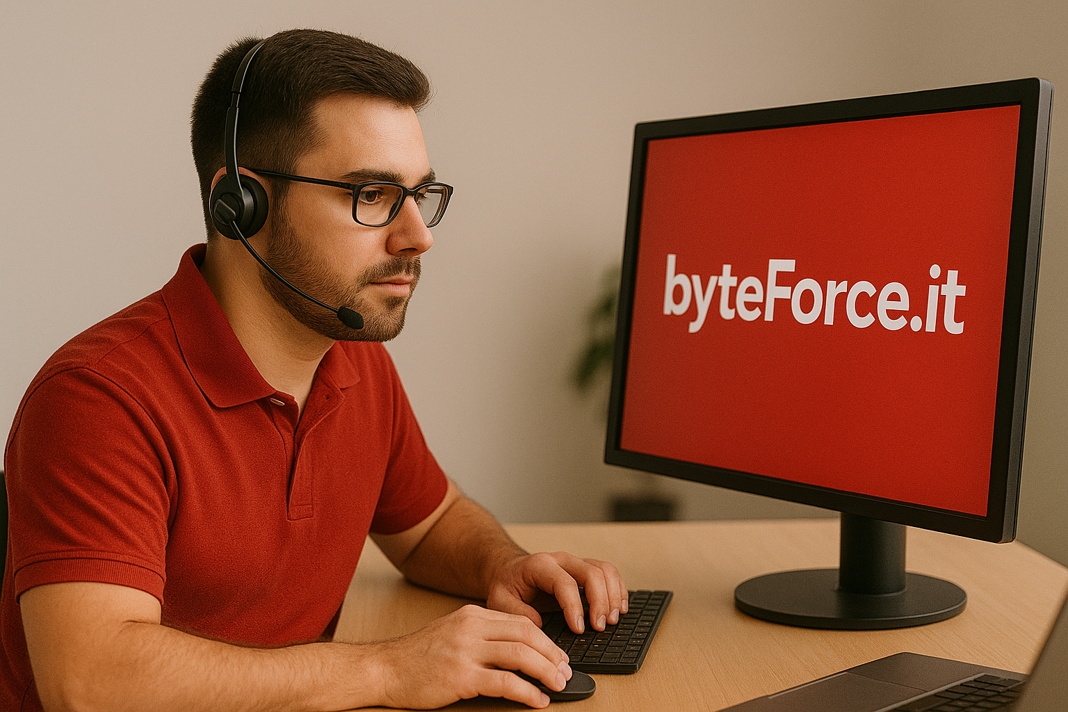 Tecnico informatico al lavoro